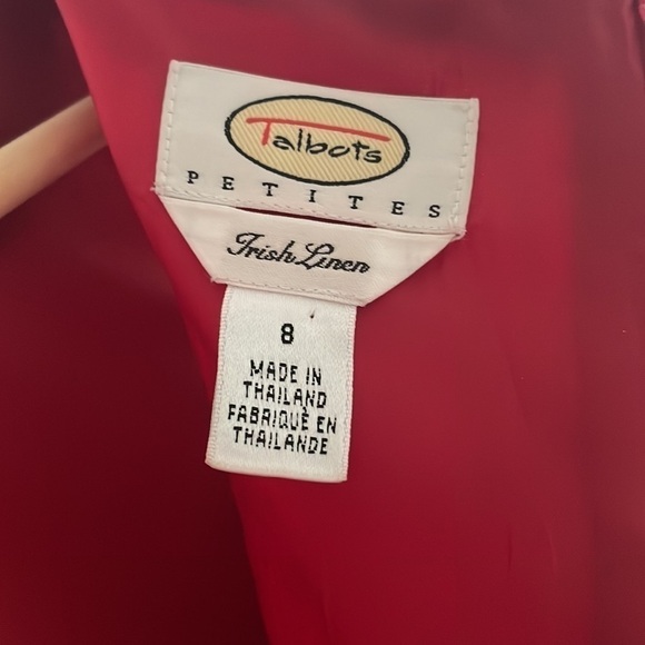 Talbots Petite Irish Linen Red Shift Dress Size 8 - Picture 9 of 10